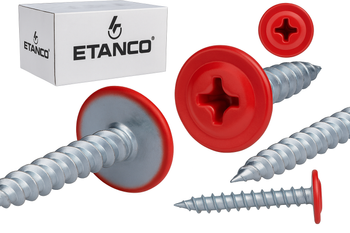 TANCO GM-S selbstschneidende Blechschrauben Flachkopf RAL 3020 Verkehrsrot 4,2 x 16 mm 250 Stk.