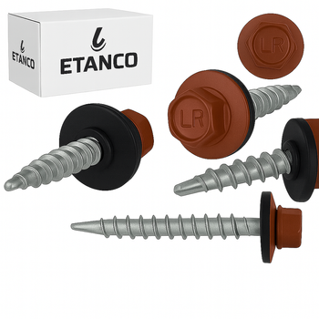ETANCO Selbstbohrschrauben Trapezblechschrauben RAL 8012 4,8 x 100 mm 100 Stk.