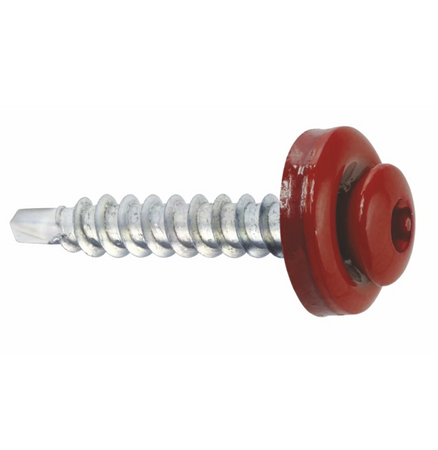 KLIMAS WDD selbstbohrende Spenglerschrauben für Blech auf Holz RAL 3011 Braunrot 4,8 x 35 mm 250 St.