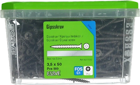 ESSVE Trockenbauschrauben für Alu- & Metallprofile PH2 ESSBOX 3,5x50 mm 500 St.