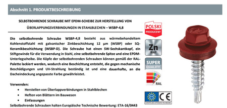 WSBP Selbstbohrende schraube 4,8 x 19