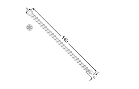 CPW Vollgewinde-Zimmermannschrauben mit Zylinderkopf  6x140