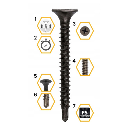 Klimas KSSG Gipskartonschrauben mit Bohrspitze 3,5 x 35 mm 1000 St.