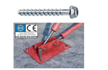 Betonschrauben mit Tellerkopf, Sechskant 8x70