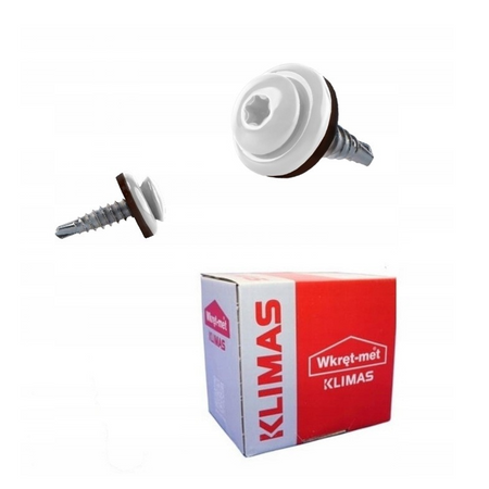 KLIMAS WDD selbstbohrende Spenglerschrauben für Blech auf Holz RAL 9010 Reinweiß 4,8 x 35 mm 250 St.