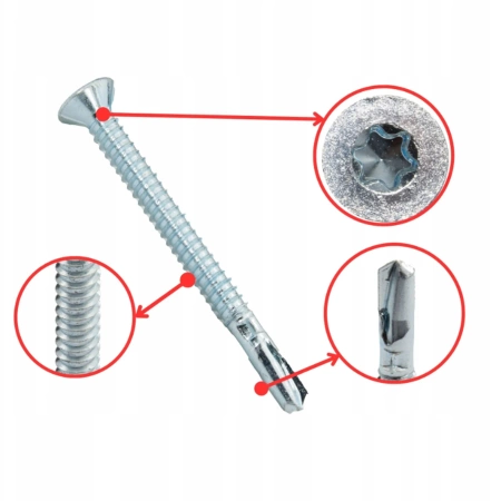 MAG KRAK Flügelbohrschrauben Senkkopf Torx für Holz Stahl 5,5 x 50 mm 250 Stk.