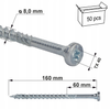 Klimas WKCR Konstruktionsschrauben mit Zylinderkopf Torx 8 x 160 mm 50 Stk.