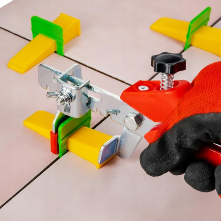 TevoTech DUO Fliesen-Nivelliersystem Set Klips + Keile + Zange 2,0 mm