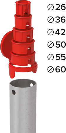 Domax PWO Einschraub Bodenhülsen Pfostenträger rund 68 x 550 mm 1 Stk.