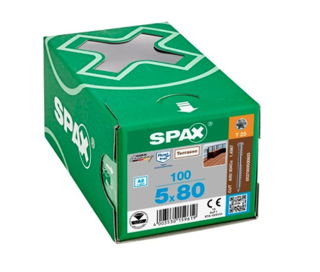 SPAX Terrassenschrauben 5x80 Edelstahl A2