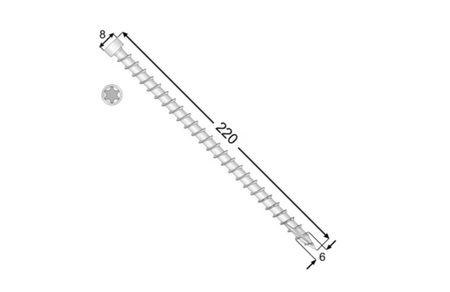 CPW Vollgewinde-Zimmermannschrauben mit Zylinderkopf  6x220