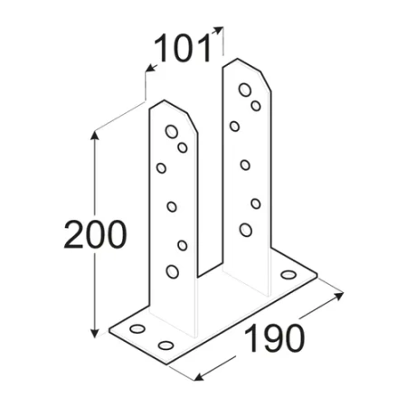 PST100 Stützenfuß 101x200x5