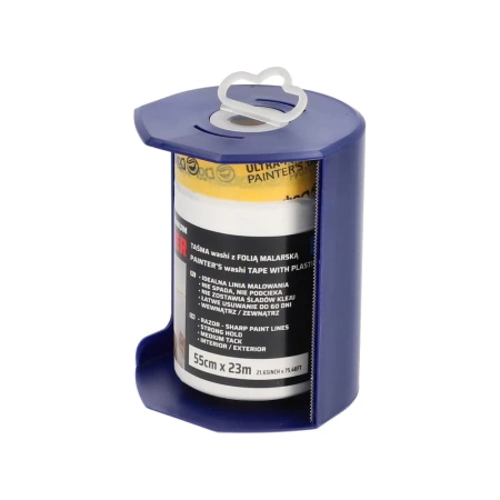 Blue Dolphin WASHI Masker Set Abdeckfolie mit Präzisions-Washi-Band 55 cm x 23 m und Dispenser