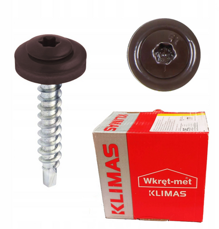 KLIMAS WDD selbstbohrende Spenglerschrauben für Blech auf Holz RAL 8019 Graubraun 4,8 x 35 mm 250 St.