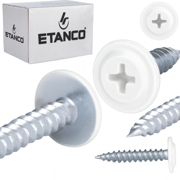ETANCO GM-S selbstschneidende Blechschrauben Flachkopf RAL 9010 Reinweiß 4,2 x 14 mm 250 Stk.