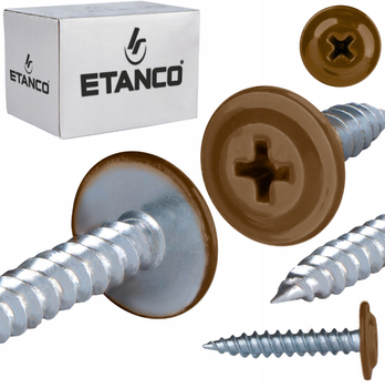 ETANCO GM-S selbstschneidende Blechschrauben Flachkopf RAL 8003 Lehmbraun 4,2 x 65 mm 250 Stk.