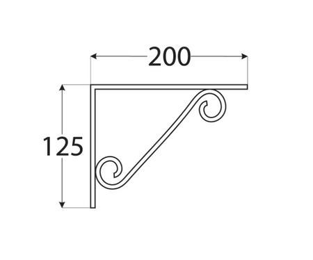 WOP200 Ornament-Träger 200x125 Schwarz