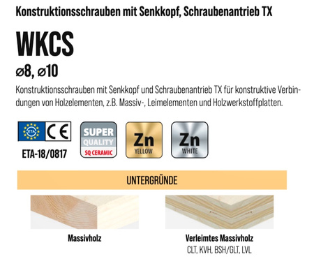 Senkkopfschrauben 8x260