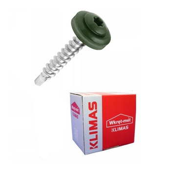 KLIMAS WDD selbstbohrende Spenglerschrauben für Blech auf Holz RAL 6020 Chromoxidgrün 4,8 x 35 mm 250 St.