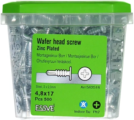 ESSVE Montageschrauben PH2 verzinkt im ESSBOX 4,8 x 17 mm 500 Stk.