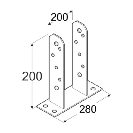 PST200 Stützenfuß 200x200x50x5,0