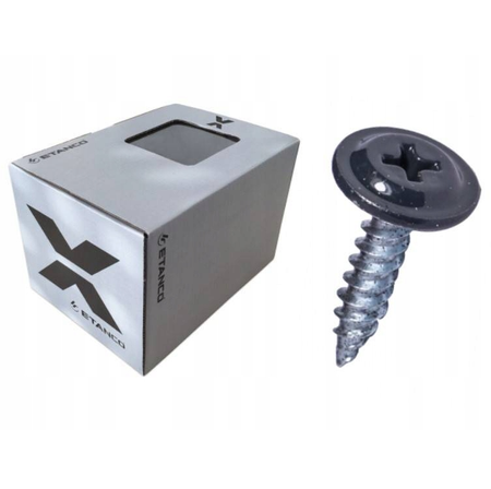ETANCO GM-S selbstschneidende Blechschrauben Flachkopf RAL 7016 Anthrazitgrau 4,2 x 50 mm 250 Stk.