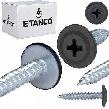 ETANCO GM-S selbstschneidende Blechschrauben Flachkopf RAL 7024 Graphitgrau 4,2 x 25 mm 250 Stk.
