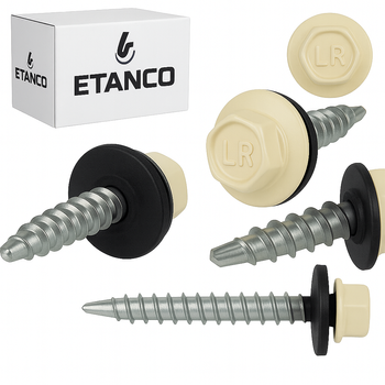 ETANCO Selbstbohrschrauben Trapezblechschrauben RAL 1015 4,8 x 60 mm 100 Stk.