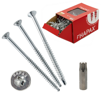 HAPAX Selbstbohrende  Möbelschrauben 4x70 + BIT