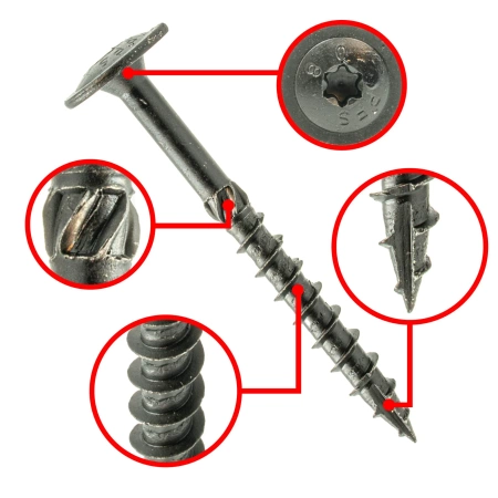 Tellerkopfschrauben mit BIT 8x80 mm schwarz