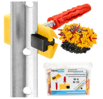 Schnellputzprofil Clips System 100 Stk. + Dübel