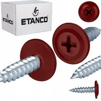 ETANCO GM-S selbstschneidende Blechschrauben Flachkopf RAL 3005 Weinrot 4,2 x 30 mm 250 Stk.