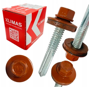 KLIMAS WSS Selbstbohrschrauben für Blech Metall RAL 8004 Kupferbraun 5,5 x 32 mm 250 Stk.