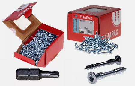 Hapax Korpusverbindungsschrauben 4x30 + BIT