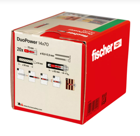 Fischer DUOPOWER Universaldübel leistungsstarker 2-Komponenten-Dübel 14 x 70 mm