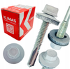 KLIMAS WSS Selbstbohrschrauben für Blech Metall RAL 9003 Signalweiß 5,5 x 38 mm 200 Stk.