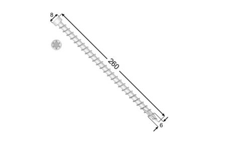 CPW Vollgewinde-Zimmermannschrauben mit Zylinderkopf  6x260