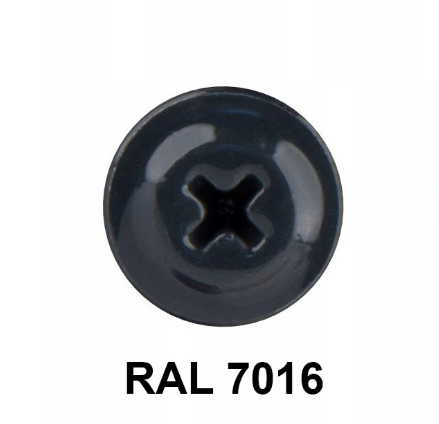 ETANCO GM-S selbstschneidende Blechschrauben Flachkopf RAL 7016 Anthrazitgrau 4,2 x 14 mm 250 Stk.