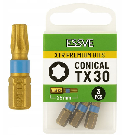 ESSVE XTR Hochwertige Schrauberbits für Profis Torx Bits TX30 25 mm
