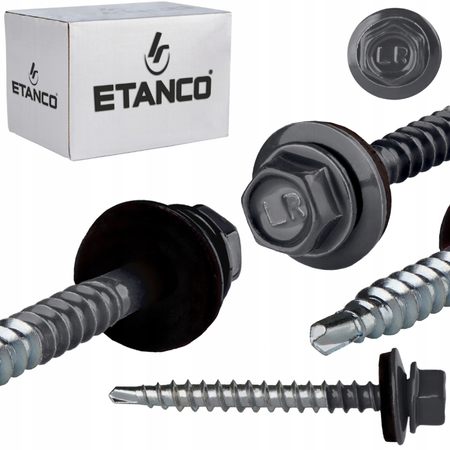 ETANCO Selbstbohrschrauben Trapezblechschrauben RAL 7016 4,8 x 70 mm 100 Stk.