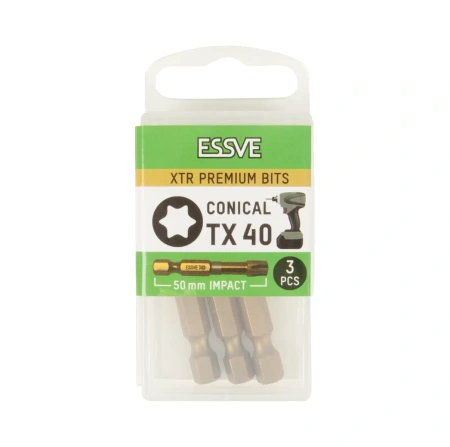 ESSVE XTR Hochwertige Schrauberbits für Profis Torx Bits TX40 50 mm